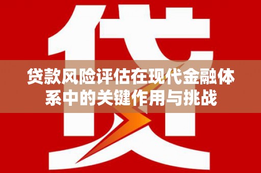 六枝贷款风险评估在现代金融体系中的关键作用与挑战