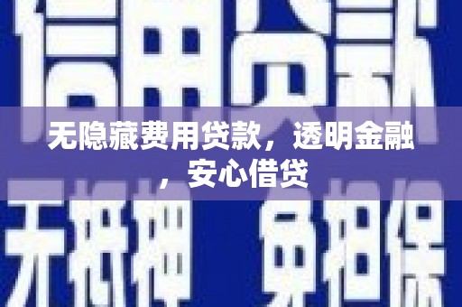 泰山无隐藏费用贷款，透明金融，安心借贷
