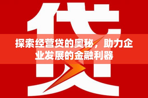 浑南探索经营贷的奥秘，助力企业发展的金融利器